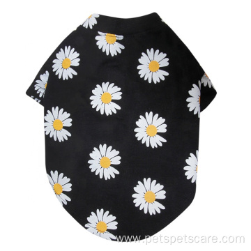 Print Clothes Comfortable Pet Cotton Daisy Shirt